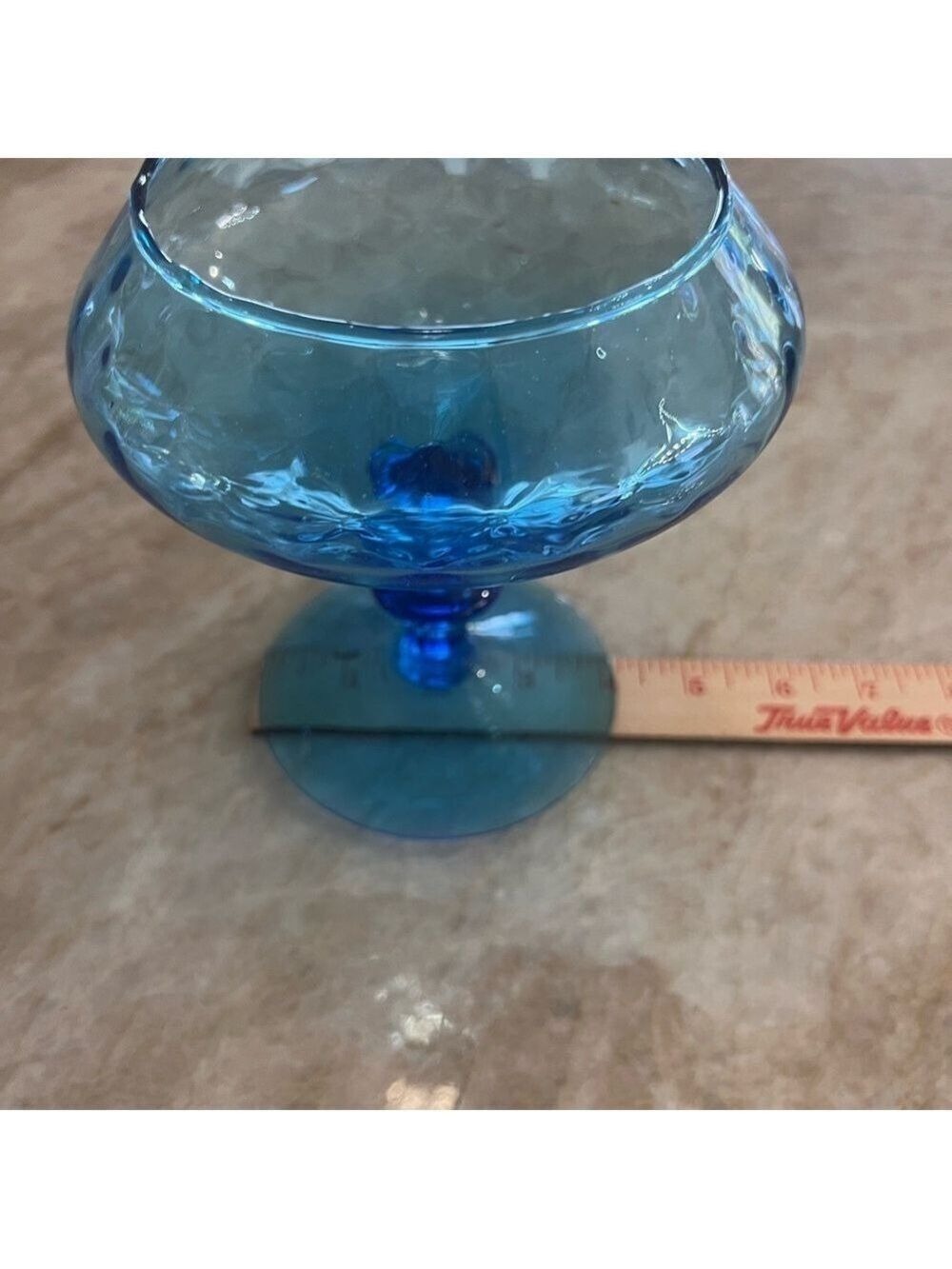 Blue bohemian optic compote - Picture 5 of 6